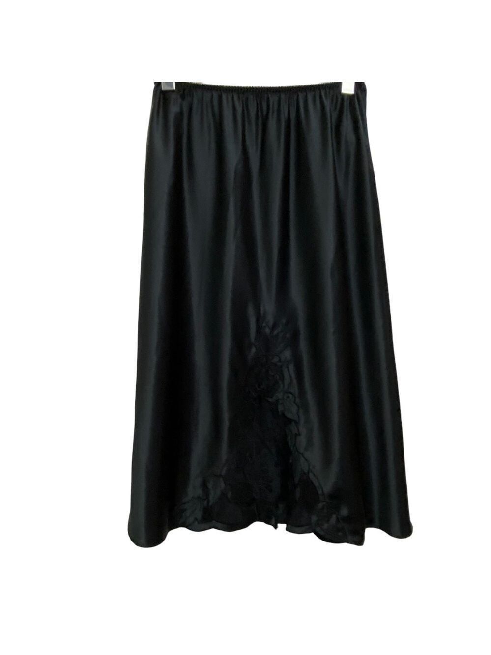 Vintage luxury Natori black underskirt slipskirt Aline length lace bottom medium